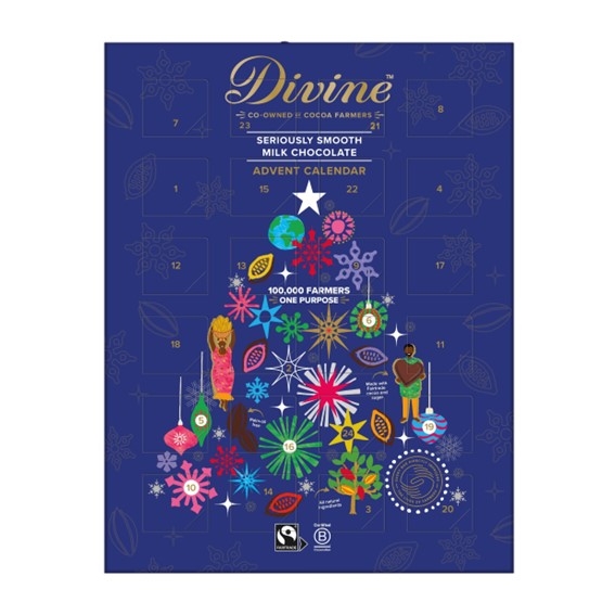 Divine adventskalender melkesjokolade JUL