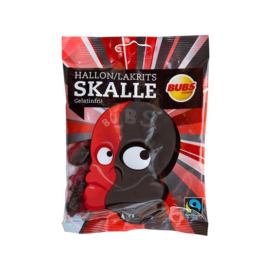 BUBS Skalle med bringebær og lakrissmak (Gelè)