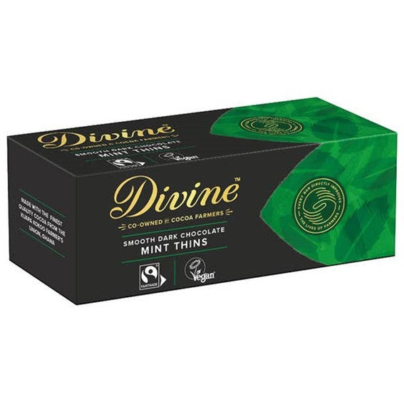 Divine Dark Chocolate Mint Thins, 200g