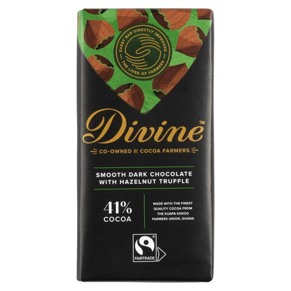 Divine Dark Chocolate with Hazelnut Truffle, 90g