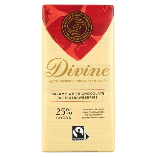 Divine White chocolate with Strawberries, 90g